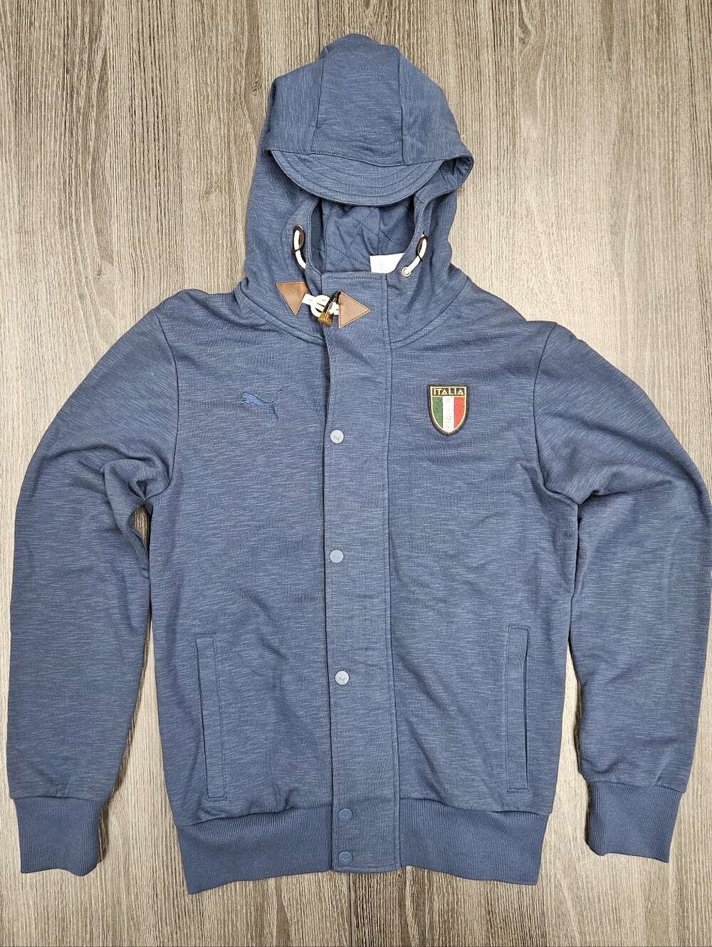 Puma FIGC Italia/Italy Crest Blue Hooded Sweater/Jacket